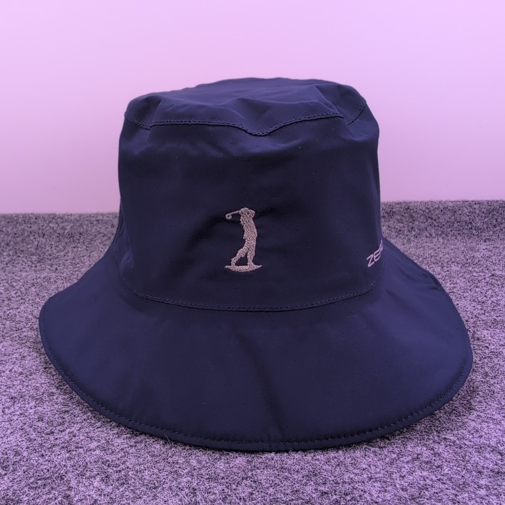 Zero Restriction Tartan Golf Bucket Hat Unisex OS Navy Blue Waterproof Rain Cap